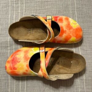 Birkenstock Birki’s Dorian By Birkenstock Clogs pink yellow orange Size 42